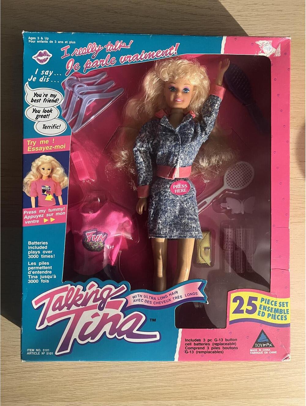 Talking Tina Doll with Ultra Long Hair and Accessories - 25 Piece Set